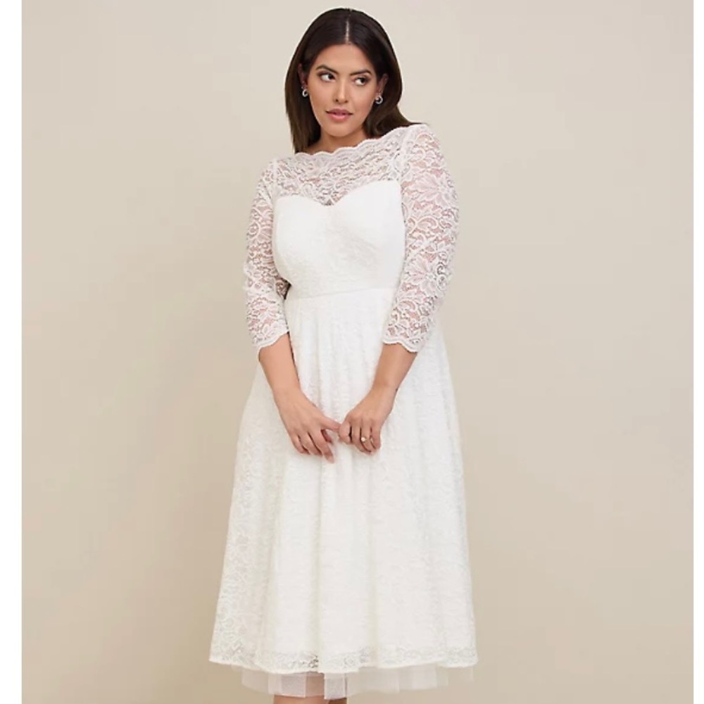 Torrid Tea length wedding dress